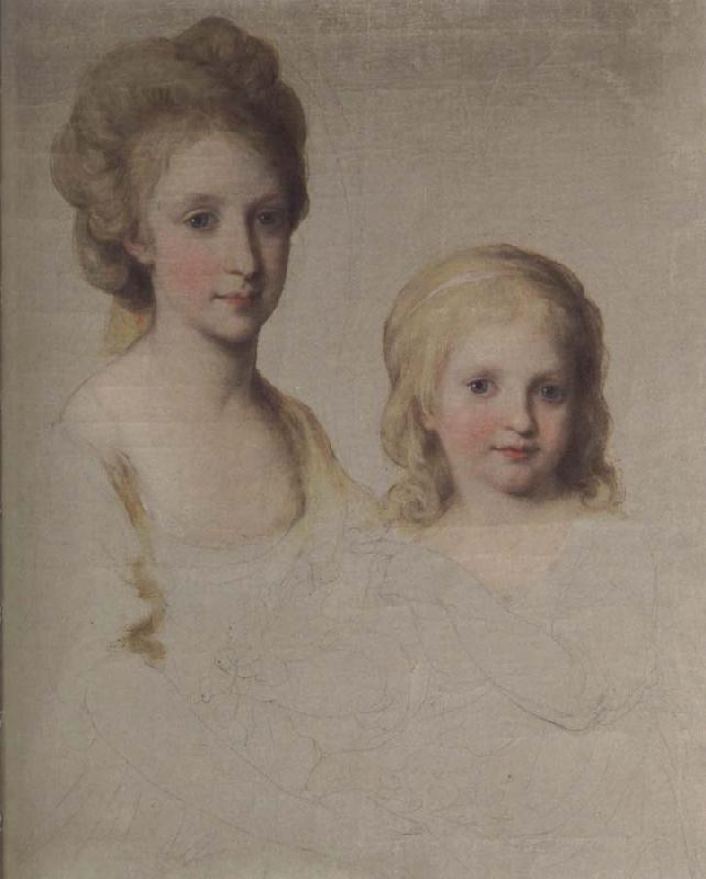 Angelica Kauffmann Bozzetto zum Bildnis Maria Theresa und Maria Chrstian Germany oil painting art